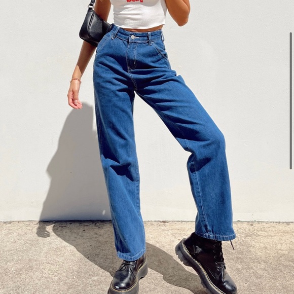 High waisted dark blue jeans from Princess Polly. Size 4, never worn. - Picture 3 of 3